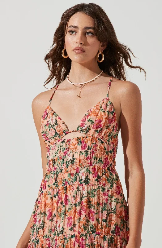 Peach fuchsia floral