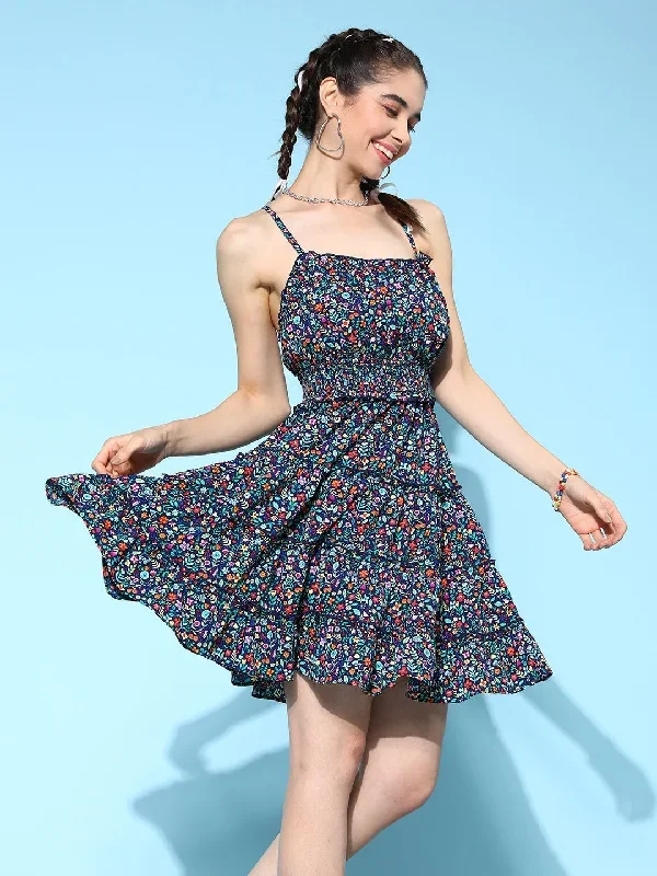 dr3778nb-berrylush-women-navy-blue-orange-ditsy-floral-printed-square-neck-sleeveless-crepe-layered-fit-flare-mini-dress