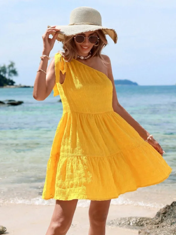tied-single-shoulder-mini-dress