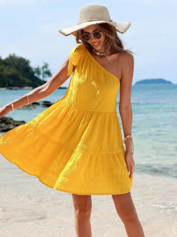 tied-single-shoulder-mini-dress