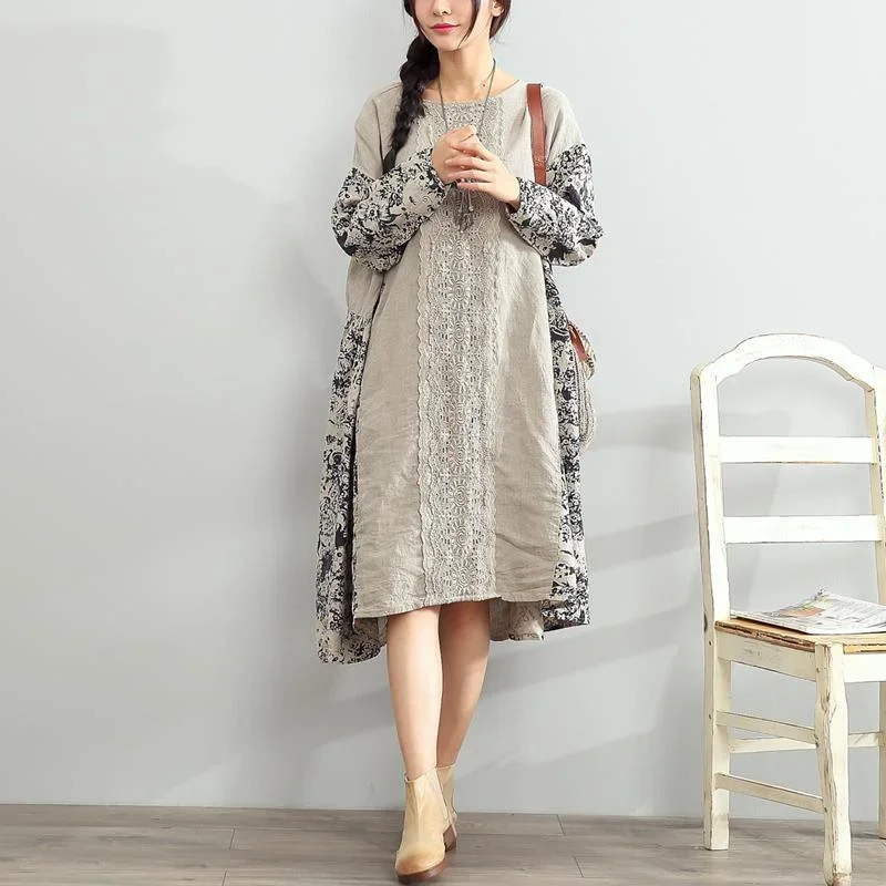 women-patchwork-prints-linen-dress-plus-size-traveling-clothing-elegant-long-sleeve-embroidery-linen-dresses